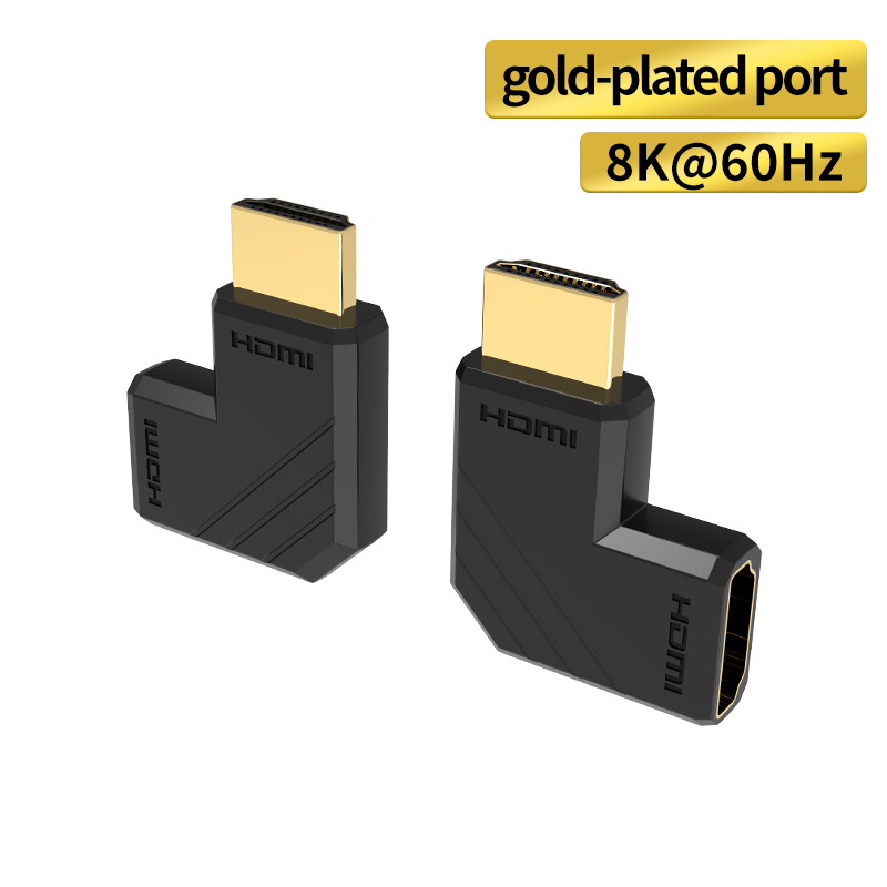 90-degree right-angle HDMI male-to-female adapter