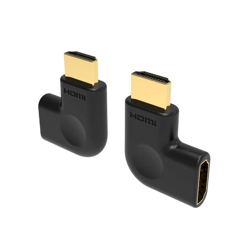 90-degree right-angle HDMI male-to-female adapter